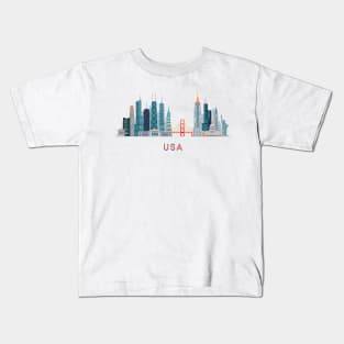 USA skyline Kids T-Shirt